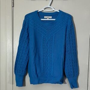 LOFT Blue Textured Sweater